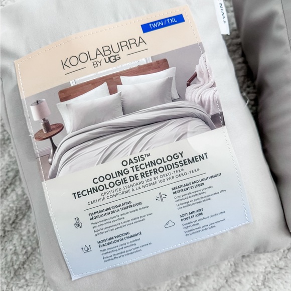 New! Koolaburra by Ugg XL Twin Bed Sheet Set - Grey - Picture 1 of 3